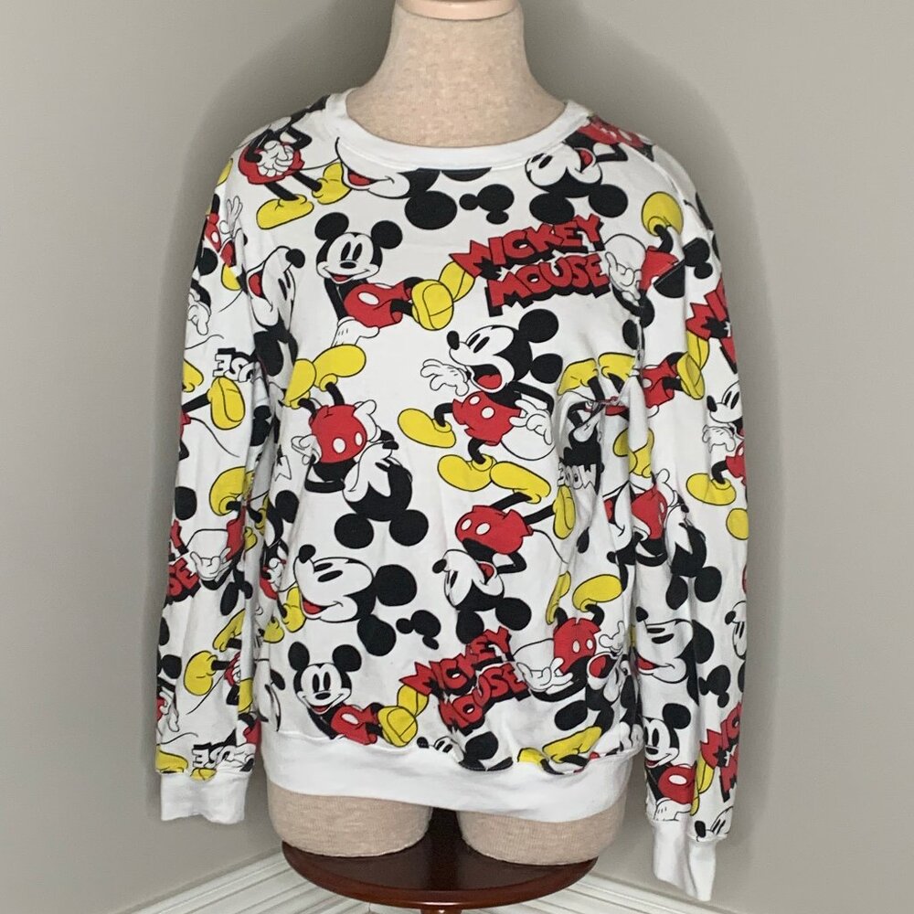 Disney Women's Mickey Mouse Long Sleeve Crew Neck Sweatshirt Size Medium